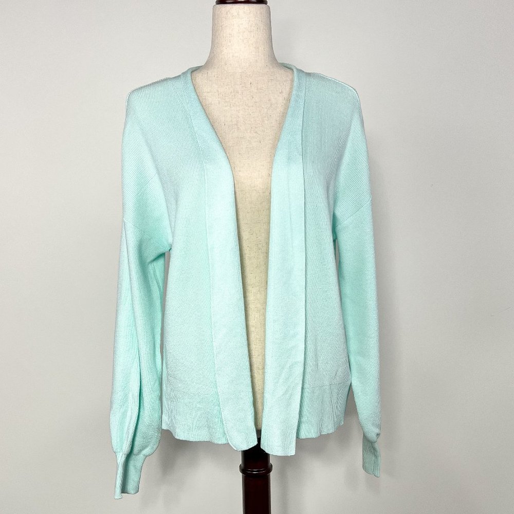 Alfani Light Blue Balloon Sleeve Cardigan Size Medium